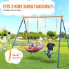 VEVOR Swing Sets for Backyard 1 Saucer 1 Belt Swing Seat A-Frame Metal Stand