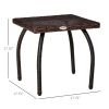 Outdoor PE Wicker Side Table, Small Square Rattan End Table, All-Weather Material Coffee Table for Garden, Balcony, Backyard, Brown