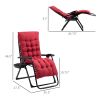 Outsunny Zero Gravity Chair, Folding Reclining Lounge Chair with Padded Cushion, Side Tray for Indoor and Outdoor, Supports up to 264 lbs., Red