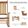 Outsunny Outdoor Rocking Chair, Patio Wooden Rocking Chair with Smooth Armrests, High Back for Garden, Balcony, Porch, Supports Up to 352 lbs.