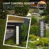 Outsunny Solar Floor Lamp, Outdoor Rattan Garden Lantern Pathway Light & Decorative Driveway Lighting with Auto On/Off LED Lights for Porch, Yard