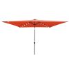 10 x 6.5t Rectangular Patio Solar LED Lighted Outdoor Umbrellas with Crank and Push Button Tilt for Garden Backyard Pool Swimming Pool