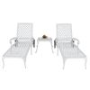 193*64.5*93cm Backrest Adjustable Courtyard Cast Aluminum Lying Bed White