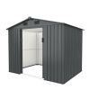 Outdoor Storage Shed, 8' X 6' Galvanized Steel Garden Shed with 4 Vents & Double Sliding Door, Utility Tool Shed Storage House for Backyard, Patio