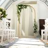 100*200cm For Wedding; Iron; Arc Roof; Door Frame Shape; Water Bag With Floor Nails; Iron Arch; Golden Yellow