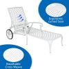 193*64.5*93cm Backrest Adjustable Courtyard Cast Aluminum Lying Bed White