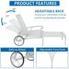 193*64.5*93cm Backrest Adjustable Courtyard Cast Aluminum Lying Bed White