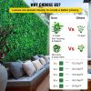 VEVOR Artificial Boxwood Panels, 16 PCS 20"x20" Boxwood Hedge Wall Panels, PE Artificial Grass Backdrop Wall 1.6"