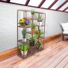 Multi-tier Wooden Plant Stand 11 Potted Flower Display Shelf Rack Vase Holder for Patio Balcony Garden