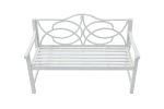 Outdoor Garden Patio Bench,Iron Metal Steel Frame Park Bench with Backrest and Armrest, Slatted Seat for Park, Yard & Porch, Balcony