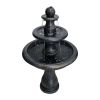 45.2inches High Concrete Outdoor Waterfall Fountain with Pump for Yard Garden Patio Backyard Deck Relaxation Decor