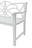 Outdoor Garden Patio Bench,Iron Metal Steel Frame Park Bench with Backrest and Armrest, Slatted Seat for Park, Yard & Porch, Balcony