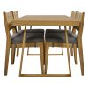 U_Style Multi-person Outdoor Acacia Wood Dining Table and Chair Set, Thick Cushions, Suitable for Balcony, Vourtyard, and Garden.