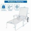 193*64.5*93cm Backrest Adjustable Courtyard Cast Aluminum Lying Bed White