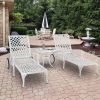 193*64.5*93cm Backrest Adjustable Courtyard Cast Aluminum Lying Bed White