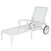 193*64.5*93cm Backrest Adjustable Courtyard Cast Aluminum Lying Bed White