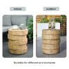 Natural Wood Finish Faux Wood Grain Side Table for Indoor and Outdoor