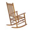 Outsunny Outdoor Rocking Chair, Patio Wooden Rocking Chair with Smooth Armrests, High Back for Garden, Balcony, Porch, Supports Up to 352 lbs.