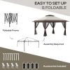 Outsunny 13' x 13' Pop Up Gazebo with Netting, Instant Canopy Tent Shelter with 2-Tier Roof, Wheeled Carry Bag, Water/Sand Bags for Outdoor, Garden