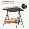 Patio Porch Swing 3 Person Adjustable Canopy Deluxe Hammock Swing Glider with 3 Sunbrella Cushions for Outdoor Garden, Balcony, Backyard