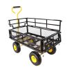 Wagon Cart Garden cart trucks make it easier to transport firewood Yellow+Black