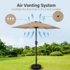 7.5ft Patio Outdoor Table Market Yard Umbrella with Push Button Tilt/Crank, 6 Sturdy Ribs for Garden, Deck, Backyard, Pool, Tan