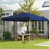 Outsunny 13' x 13' Pop Up Canopy Tent, Instant Sun Shelter, Tents for Parties, Height Adjustable, with Wheeled Carry Bag for Outdoor, Garden, Patio