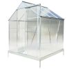 6.3'*6.2'*7' Polycarbonate Greenhouse, Heavy Duty Outdoor Aluminum Walk-in Green House Kit with Rain Gutter, Vent and Door for Backyard Garden