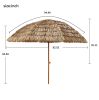 8'Thatch Patio Tiki Umbrella Tropical Palapa Raffia Tiki Hut Hawaiian Hula Beach Umbrella,Straw umbrella