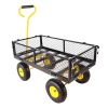 Wagon Cart Garden cart trucks make it easier to transport firewood Yellow+Black