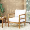 Outdoor Acacia Wood Patio Club Chair, Wood Patio Furniture,Waterproof Thick Cushion Deep Seating for Porch, Garden, Backyard, Balcony