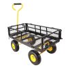 Wagon Cart Garden cart trucks make it easier to transport firewood Yellow+Black