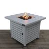 25'' H x 30'' W Steel Outdoor Fire Pit Table with Li