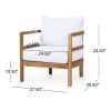 Outdoor Acacia Wood Patio Club Chair, Wood Patio Furniture,Waterproof Thick Cushion Deep Seating for Porch, Garden, Backyard, Balcony