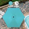 7.5ft Patio Outdoor Table Market Yard Umbrella with Push Button Tilt/Crank, 6 Sturdy Ribs for Garden, Deck, Backyard, Pool, Turquoise