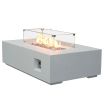 52 Inch Outdoor Concrete Propane gas rectangle Fire Pit table in Antique white color