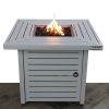 25'' H x 30'' W Steel Outdoor Fire Pit Table with Li