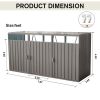 Garbage Bin Shed Stores 3 Trash Cans Metal Outdoor Bin Shed for Garbage Storage,Stainless Galvanized Steel, Bin Shed for Garden Yard Lawn,Grey