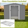 8x6 FT Outdoor Tool Storage Shed with Metal Foundation & Lockable Doors, All Weather Metal Sheds for Garden, Patio, Backyard, Lawn, Gray