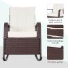 Outsunny Wicker Outdoor Rocking Chair, Patio Recliner with Adjustment Backrest