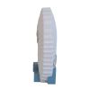 16.9x10.2x31.9" White Abstract Water Fountain with Blue Base with Light, for Indoor and Outdoor