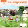 VEVOR Swing Sets for Backyard 1 Saucer 1 Belt Swing Seat A-Frame Metal Stand