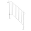 Handrails for Outdoor Steps, Iron Handrail Fits 3 Step, Transitional Handrail with Installation Kit, White