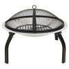 2-in-1 Fire Pit and BBQ with Poker 22"x22"x19.3" Stainless Steel