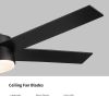 52 in.Outdoor Integrated Light Kit Glam Matte Black Ceiling Fan with 5 Plywood Blades, Remote Control