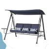 Steel 3-seater Swing Porch Swing with Canopy