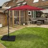 10ft Offset Umbrella Cantilever Patio Hanging Umbrella Outdoor Market Umbrella with Crank & Cross Base Suitable for Garden, Lawn, backyard and Deck