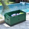 130 Gallon Waterproof Deck Box, Portable Outdoor PVC Storage Box for All Weather, Perfect for Camping Boat Garden Poolside Yard, Green