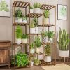 Multi-tier Wooden Plant Stand 11 Potted Flower Display Shelf Rack Vase Holder for Patio Balcony Garden(No shipments on weekends)