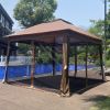 Outdoor 11x 11Ft Pop Up Gazebo Canopy With Removable Zipper Netting,2-Tier Soft Top Event Tent